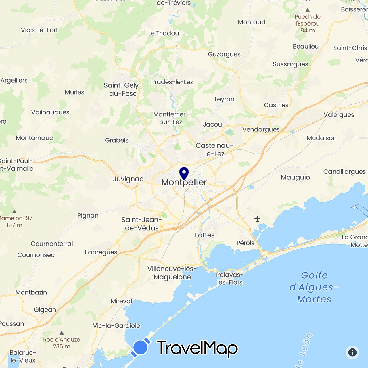 TravelMap itinerary: driving in France (Europe)